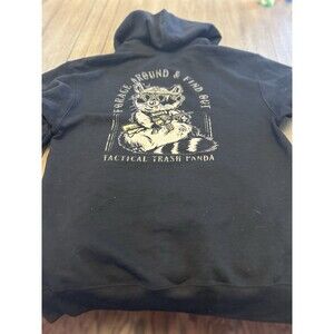 Nine Line Apparel Youth XL Black Hoodie “Forage Around And Find Out” Raccoon